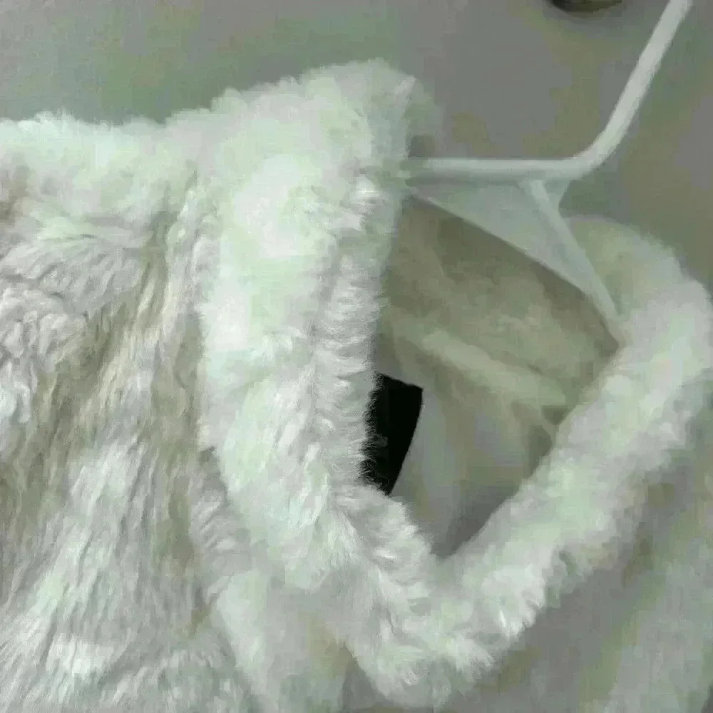 Girls gap kids xxl white furry vest